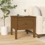 Mesa auxiliar 2 uds madera maciza pino marrón miel 50x50x49 cm