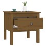 Mesa auxiliar 2 uds madera maciza pino marrón miel 50x50x49 cm