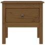 Mesa auxiliar 2 uds madera maciza pino marrón miel 50x50x49 cm