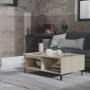 Mesa de centro madera contrachapada blanco y roble 90x60x35 cm