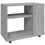Mesa auxiliar madera contrachapada gris Sonoma 70x35x55 cm