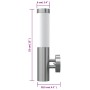 Lámpara de pared RVS para interior y exterior impermeable