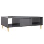 Mesa de centro madera contrachapada gris brillo 103,5x60x35 cm