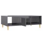 Mesa de centro madera contrachapada gris brillo 103,5x60x35 cm
