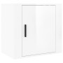 Mesita de noche de pared blanco brillante 50x30x47 cm