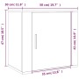 Mesita de noche de pared blanco brillante 50x30x47 cm