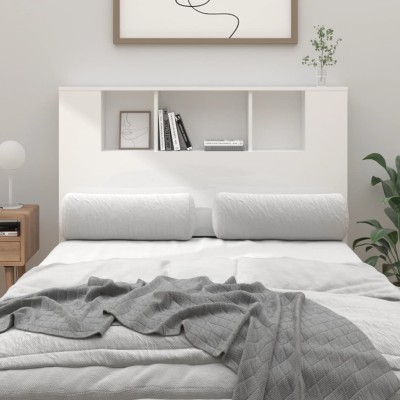 Mueble cabecero blanco brillante 120x18,5x102,5 cm