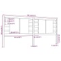 Cabecero de cama madera maciza de pino negro 146x4x100 cm