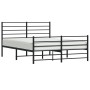 Estructura cama sin colchón con estribo metal negro 140x200 cm