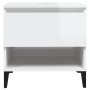 Mesa auxiliar de madera contrachapada blanco brillo 50x46x50 cm