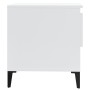 Mesa auxiliar de madera contrachapada blanco brillo 50x46x50 cm