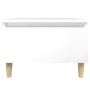 Mesa auxiliar de madera contrachapada blanco brillo 50x46x35 cm