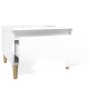 Mesa auxiliar de madera contrachapada blanco brillo 50x46x35 cm
