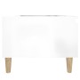 Mesa auxiliar de madera contrachapada blanco brillo 50x46x35 cm
