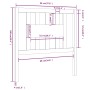 Cabecero madera maciza de pino 96x4x100 cm