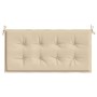 Cojín de banco de jardín tela Oxford beige 100x50x3 cm