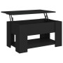 Mesa de centro madera de ingeniería negra 79x49x41 cm