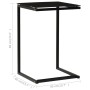 Mesa auxiliar de vidrio templado negro 40x40x60 cm