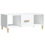 Mesa de centro madera contrachapada blanco 102x50x40 cm