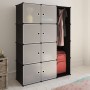 vidaXl Armario modular 9 compartimentos negro y blanco 37x115x150 cm