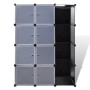 vidaXl Armario modular 9 compartimentos negro y blanco 37x115x150 cm