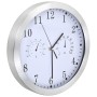Reloj de pared de cuarzo higrómetro y termómetro 30 cm blanco