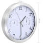Reloj de pared de cuarzo higrómetro y termómetro 30 cm blanco