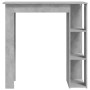 Mesa bar con estante contrachapada gris hormigón 102x50x103,5cm
