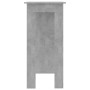 Mesa bar con estante contrachapada gris hormigón 102x50x103,5cm