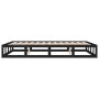 Estructura de cama de madera maciza negra 140x200 cm