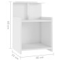 Mesita de noche madera contrachapada blanco brillo 40x35x60 cm