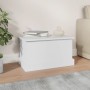 Baúl de almacenaje madera contrachapada blanco 50x30x28 cm