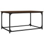 Mesa de centro madera y hierro roble marrón 80x50x40 cm