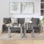 Mesas apilables 3 pzas madera contrachapada color gris Sonoma