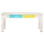 Mesa de centro de madera maciza de mango blanca 110x60x45 cm