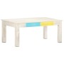Mesa de centro de madera maciza de mango blanca 110x60x45 cm