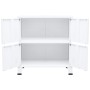 Baúl de almacenaje industrial acero blanco 75x40x80 cm