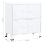 Baúl de almacenaje industrial acero blanco 75x40x80 cm