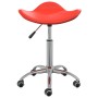 Silla de oficina de cuero sintético rojo