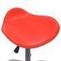 Silla de oficina de cuero sintético rojo