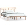 Estructura de cama doble pequeña de madera maciza 120x190 cm