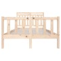 Estructura de cama doble pequeña de madera maciza 120x190 cm