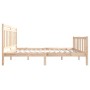 Estructura de cama doble pequeña de madera maciza 120x190 cm