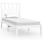 Estructura de cama sin colchón madera maciza blanca 75x190 cm