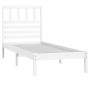 Estructura de cama sin colchón madera maciza blanca 75x190 cm