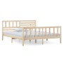 Estructura cama doble pequeña madera maciza 135x190 cm