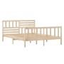 Estructura de cama doble pequeña de madera maciza 120x190 cm
