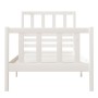 Estructura de cama individual madera maciza blanco 75x190 cm