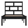 Estructura cama madera maciza individual negro 75x190 cm