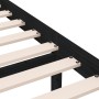 Estructura cama madera maciza individual negro 75x190 cm